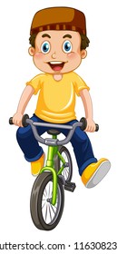 A muslim boy riding bicycle illustration