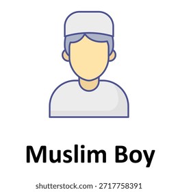 Icono de Vector de niño musulmán que puede modificarse o editarse fácilmente
