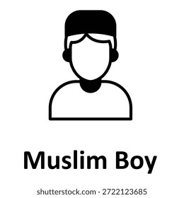 Ícone muçulmano Boy Vetor que pode facilmente modificar ou editar
