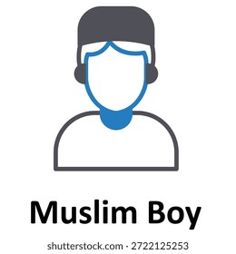 Ícone muçulmano Boy Vetor que pode facilmente modificar ou editar
