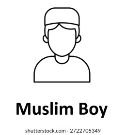 Ícone muçulmano Boy Vetor que pode facilmente modificar ou editar

