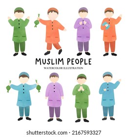 Muslimischer Junge, Junge. Vektorgrafik