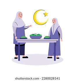 Muslim breaking fast in during the celebration of month of ramadan