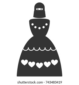 Muslim Bride flat vector illustration. An isolated icon on a white background.