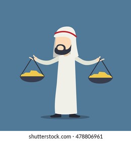 Muslim business mascot. Justice and Selling