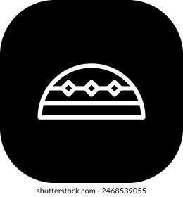 Muslim cap fashion muslim icon with black filled line outline style. muslim, cap, islamic, islam, religion, isolated, religious, . Vector Illustration