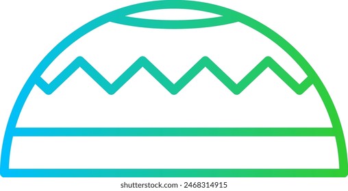 Muslim cap fashion muslim icon with blue and green gradient outline style. muslim, cap, islamic, islam, religion, isolated, religious, . Vector Illustration