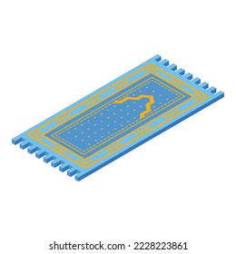 Muslim carpet icon isometric vector. Online class. Arabic education