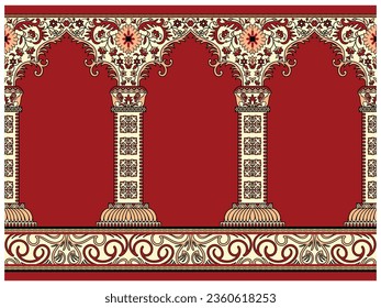 Muslim carpet for mosque vector design