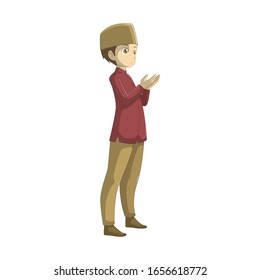 Muslim cartoon male with short body posture