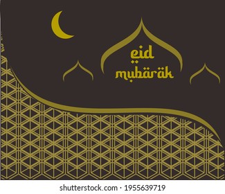 Muslim celebration day eid mubarak template design, vector