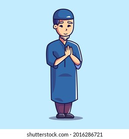 A muslim character. Cartoon illustration style