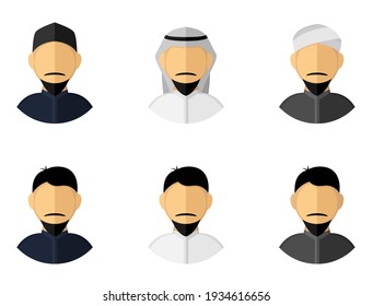 Diseños de personajes musulmanes con sus ropas distintivas