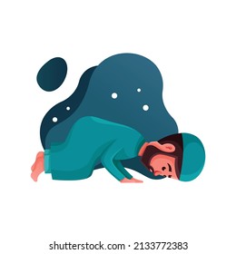 Muslim character illustration people to pray