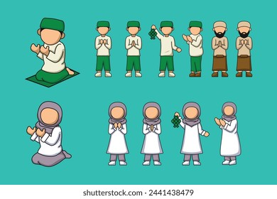 Muslim Character Vector Design Collection