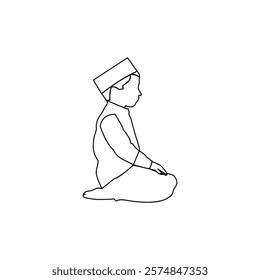 Muslim child, illustration of a Muslim child