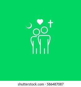 Muslim and christian love icon vector