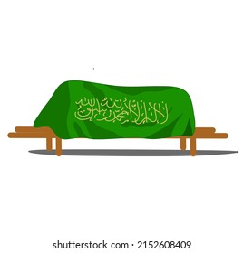 Muslim coffin, cremation, vector on a white background