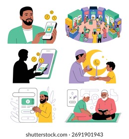 Comunidade muçulmana celebrando o Ramadã e o Eid com tecnologia moderna e tradições