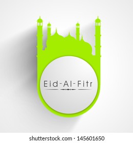 Muslim community festival Eid Al Fitr (Eid Mubarak) concept with design mosque.