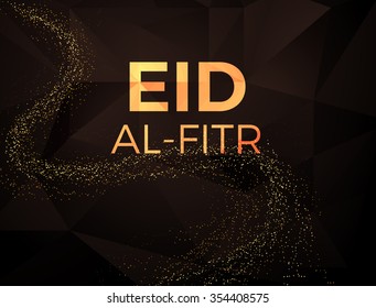 Muslim community festival Eid Al Fitr  background with shiny illustration of golden stars.