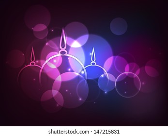 Muslim community festival Eid Mubarak concept with mosque design on shiny abstract background.