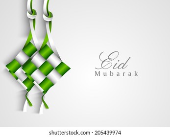 Muslim community festival Eid Mubarak celebrations greeting card design. 