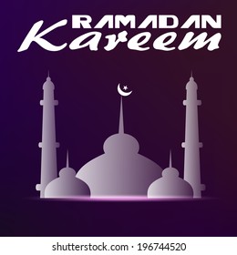 Muslim community festival Ramadan Kareem with Beautiful greeting card design and background vector illustration...