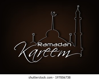 Muslim community festival Ramadan Kareem with Beautiful greeting card design and background vector illustration...