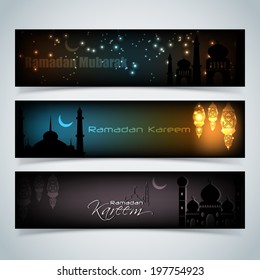 Muslim community festival Ramadan Kareem with Beautiful greeting card design and background vector illustration...