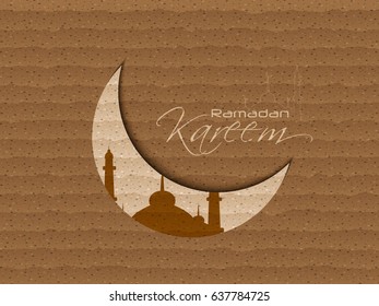 Muslim community festival Ramadan Kareem with Beautiful greeting card design and background vector illustration and Beautiful Mosque and Masjid for Ramadan Kareem and eid EPS 10.