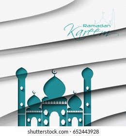 Muslim community festival Ramadan Kareem with Beautiful greeting card design and background vector illustration...