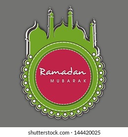 Muslim community holy month of Ramadan Kareem background with mosque.