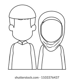 Muslim couple avatars characters