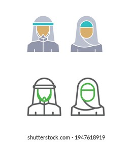 Muslim couple icon set, eps 10 format