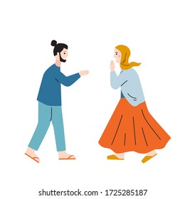 Muslimpaar. ramadan- eid Konzept geeignet für Banner, Karten, Landing Page, Social Media