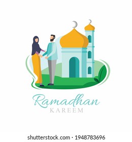 muslim couple template, big day modern concept