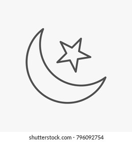 Muslim Crescent Outline Icon On White Stock Vector (Royalty Free ...