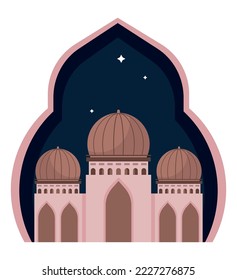 muslim culture pink mosque icon