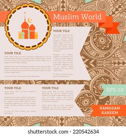  muslim design template, can be used as web page, vector illustration