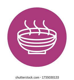 muslim dish with food line icon vector illustration design