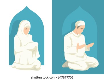 Muslim doing a prayer in ramadan festival