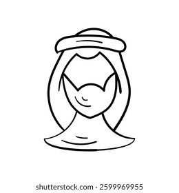 Muslim doodle icon with white background vector stock illustration