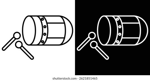 Muslim drum icon concept stroke on white background