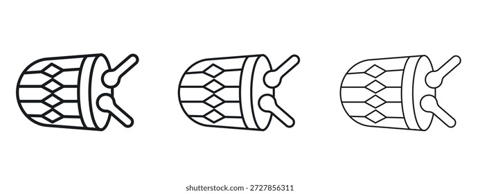 Plantilla de diseño de logotipo de Vector de icono de tambor musulmán. Gráficos de trazo editables.