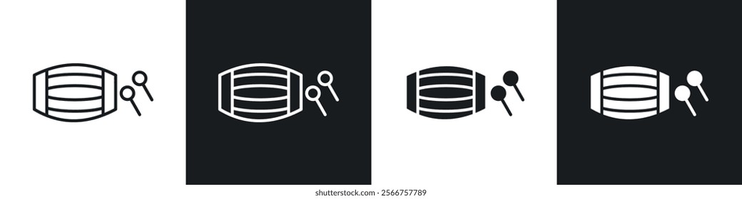 Muslim drum icons in Thin line black color. flat simple vector symbols illustration.