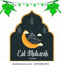 Muslim Eid Al-Fitr Greeting Poster Design