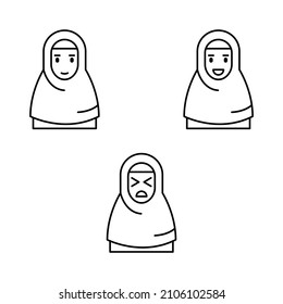 Muslim emoticon vector, muslim vector icon