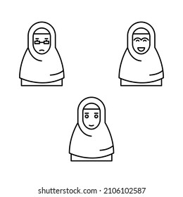 Muslim emoticon vector, muslim vector icon