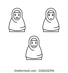 Muslim emoticon vector, muslim vector icon